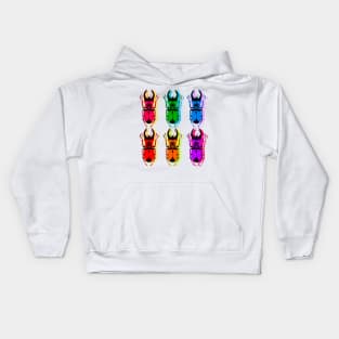 stag beetle colorful popart Kids Hoodie